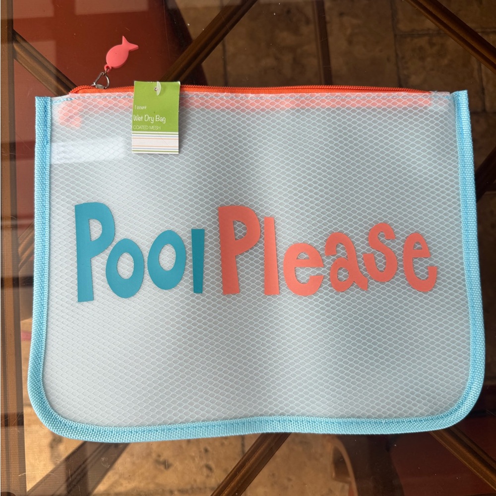 Hit the Beach/Pool with Blue and Orange Wet/Dry Swim Bag